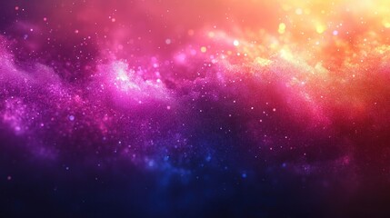 Vibrant cosmic abstract background with swirling colors and sparkling particles creating a dreamlike atmosphere