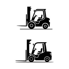 Silhouette of a forklift, perfect for Construction company.