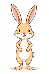 Fototapeta premium cartoon rabbit standing up with its arms crossed