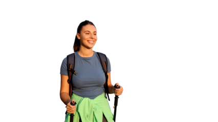 Woman on a hike appreciating the mountain view	