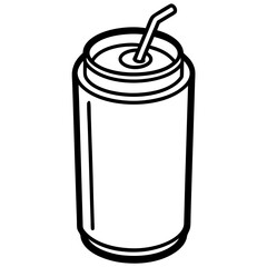 Minimalist Soda Can Line Art Design