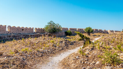 Antimachia Castle walls in Antimachia village, Kos island, Greece