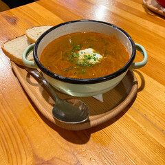 Delights of Kapustnica (sauerkraut soup), classic Slovak winter national meal features tangy sauerkraut and a mix of meats like pork and sausage, dried mushrooms, onions, garlic and paprika