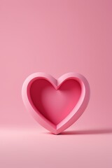 a close up of a pink heart shaped object on a pink surface