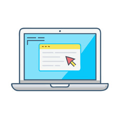 laptop screen icon, laptop screen vector illustration-simple illustration of laptop screen, perfect for laptop screen logos and icons