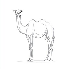 Fototapeta premium Outline drawing of a camel