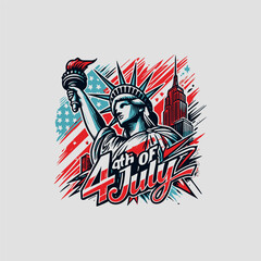 4th of July T-Shirt Design, USA T-Shirt Design