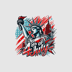 4th of July T-Shirt Design, USA T-Shirt Design