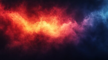 Naklejka premium Abstract vibrant smoke waves with fiery orange and deep blue hues creating a dramatic atmosphere