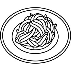 Minimalist Spaghetti Plate Line Art Design