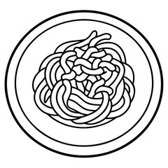 Minimalist Spaghetti Plate Line Art Design