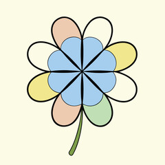 Simple Clover Leaf Outline Shamrock Design for St. Patrick's Day