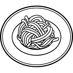 Minimalist Spaghetti Plate Line Art Design