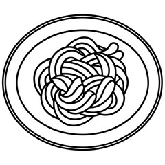 Minimalist Spaghetti Plate Line Art Design