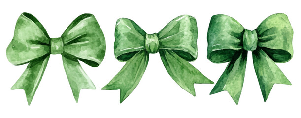 green ribbon isolated on white background