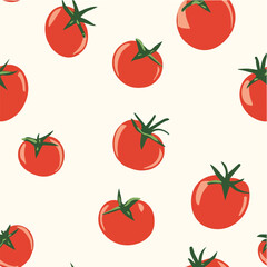 Tomato Seamless Pattern in hand drawn style