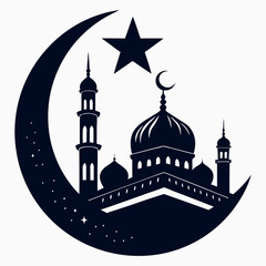 The moon star for the Islamic prayer