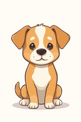 cartoon dog sitting on the ground with a sad look on his face