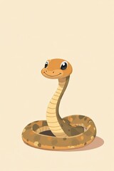 Fototapeta premium cartoon snake with a smile on its face and a long neck