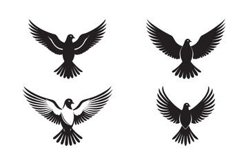 Fototapeta premium Flying Dove Silhouette Vector Art for Creative Design Projects