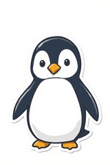 Obraz premium a close up of a penguin sticker on a white background
