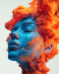 Emotional abstract art display studio digital artwork clean bright lighting close-up soft pastel inks