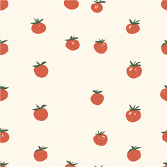 Tomato Seamless Pattern in hand drawn style