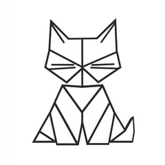 Abstract origami cat design