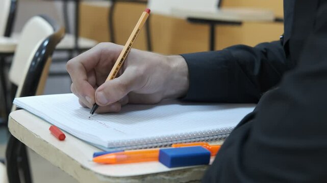 Man Write close-up