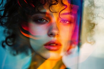 Obraz premium A potrait of a model with their face fragmen