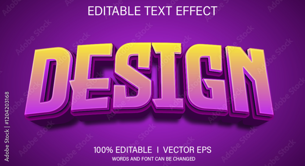 Poster design vector text effect with modern style design