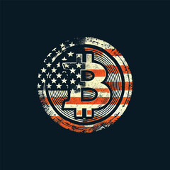 American Bitcoin T-shirt design, Bitcoin T-shirt design for USA