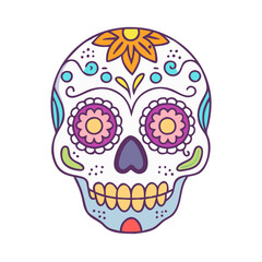 mexican sugar skull icon, mexican sugar skull vector illustration-simple illustration of mexican sugar skull, perfect for mexican sugar skull logos and icons