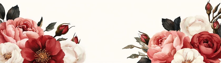 Elegant floral arrangement featuring roses in soft hues, perfect for any design project.