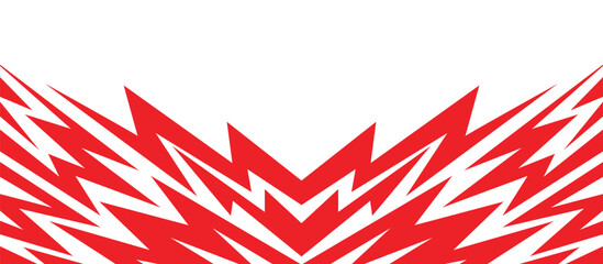 Fototapeta premium Abstract background with red spikes and zigzag line pattern and some copy space area
