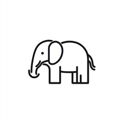 Obraz premium Simple line drawing of an elephant