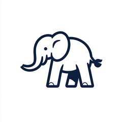 Fototapeta premium Simple Elephant Silhouette on White Background