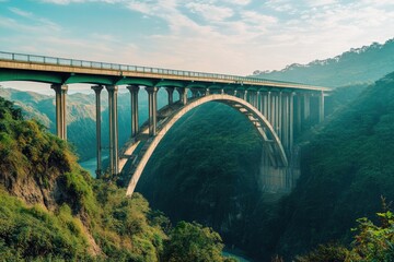 dramatic shot of bridge spanning deep canyon symbolizing reconciliation and building connections