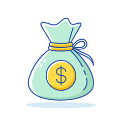 money bag icon, money bag vector illustration-simple illustration of money bag, perfect for money bag logos and icons