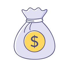 money bag icon, money bag vector illustration-simple illustration of money bag, perfect for money bag logos and icons