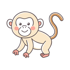 monkey icon, monkey vector illustration-simple illustration of monkey, perfect for monkey logos and icons