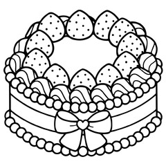 cake with strawberry cartoon 