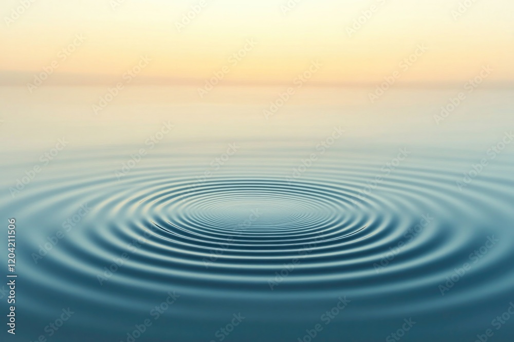 Poster minimalist design featuring concentric circles fading into background symbolizing ripple effect of c