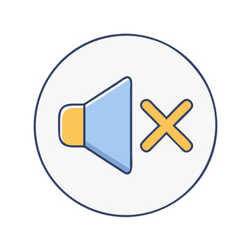 mute button icon, mute button vector illustration-simple illustration of mute button, perfect for mute button logos and icons