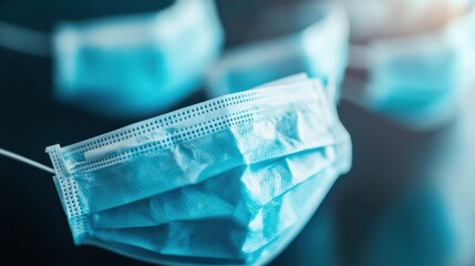 Brainstorming business meeting in the office with face masks because of coronavirus and Covid-19