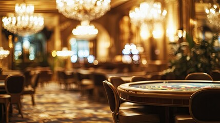 serene view of luxurious casino interior with elegant seating and chandeliers creating sophisticated atmosphere