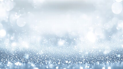 shimmering abstract display of silvery sparkles and faint blue light evoking dreamy and magical atmosphere