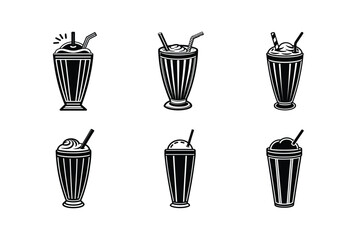 set of vector trash bin icon