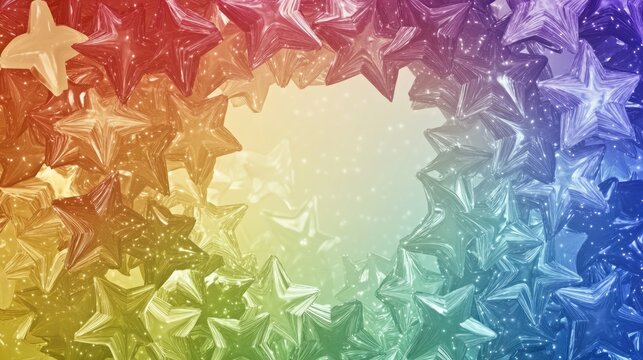 surreal illustration of stars forming circle in colors of rainbow symbolizing inclusivity and diversity