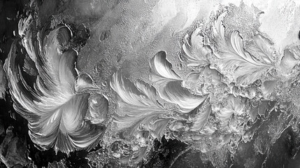 Intricate Frost Designs on Window Pane Winter Wonderland